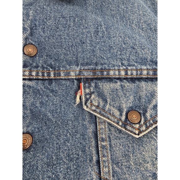 Vtg Levi's Men's Size 42L  Denim Trucker Jacket San Francisco Red Label Sherpa - Picture 4 of 14